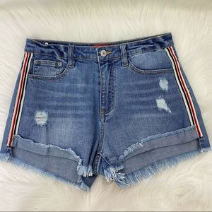 UNIONBAY High Rise Striped Jean Shorts NWOT 5